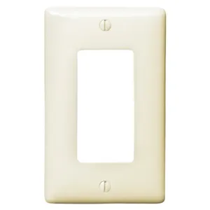 HUBBELL WIRING DEVICE-KELLEMS NPJ26LA Wallplate, Nylon, Mid-Sized, 1-Gang, 1 Decorator, Light Almond | BC8BDF