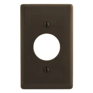 HUBBELL WIRING DEVICE-KELLEMS NPJ7 Wallplate, Nylon, Mid-Sized, 1-Gang, 1.40 Inch Opening, Brown | BC7YHQ