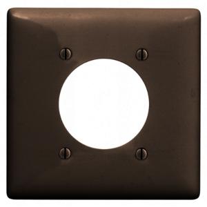 HUBBELL WIRING DEVICE-KELLEMS NPJ703 Wallplate, Nylon, Mid-Sized, 2-Gang, 2.15 Inch Opening, Brown | BC8DDG