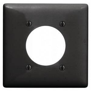 HUBBELL WIRING DEVICE-KELLEMS NP703BK Wallplate, Nylon, 2-Gang, 2.15 Inch Opening, Black | BD3DTP