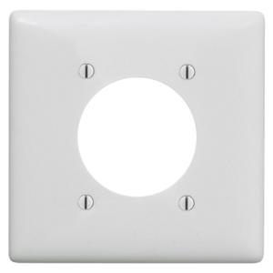 HUBBELL WIRING DEVICE-KELLEMS NP703W Wallplate, Nylon, 2-Gang, 2.15 Inch Opening, White | BD2QTM