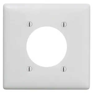 HUBBELL WIRING DEVICE-KELLEMS NPJ703W Wallplate, Nylon, Mid-Sized, 2-Gang, 2.15 Inch Opening, White | BC8AGK