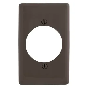 HUBBELL WIRING DEVICE-KELLEMS NPJ724 Wallplate, Nylon, Mid-Sized, 1-Gang, 2.15 Inch Opening, Brown | BC7XYB