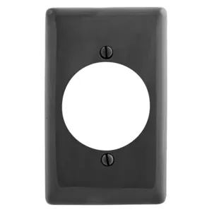 HUBBELL WIRING DEVICE-KELLEMS NPJ724BK Wallplate, Nylon, Mid-Sized, 1-Gang, 2.15 Inch Opening, Black | BC7YJG