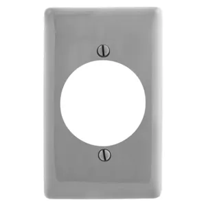 HUBBELL WIRING DEVICE-KELLEMS NPJ724GY Wallplate, Nylon, Mid-Sized, 1-Gang, 2.15 Inch Opening, Gray | BC8THM