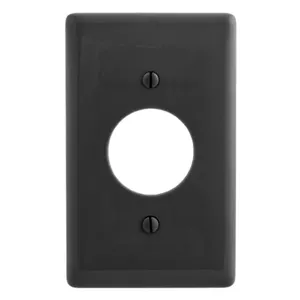 HUBBELL WIRING DEVICE-KELLEMS NPJ7BK Wallplate, Nylon, Mid-Sized, 1-Gang, 1 1.40 Inch Opening, Black | BC8UUT