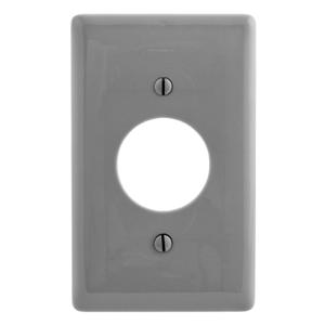 HUBBELL WIRING DEVICE-KELLEMS NPJ7GY Wallplate, Nylon, Mid-Sized, 1-Gang, 1.40 Inch Opening, Gray | BC8LPZ