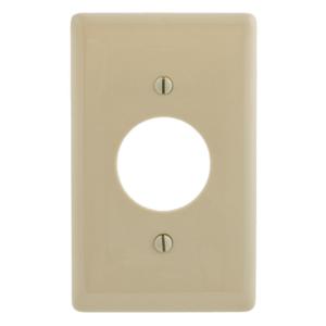 HUBBELL WIRING DEVICE-KELLEMS NPJ7I Wallplate, Nylon, Mid-Sized, 1-Gang, 1.40 Inch Opening, Ivory | BC8MTM