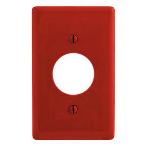 HUBBELL WIRING DEVICE-KELLEMS NPJ7R Wallplate, Nylon, Mid-Sized, 1-Gang, 1.40 Inch Opening, Red | BD2HQG