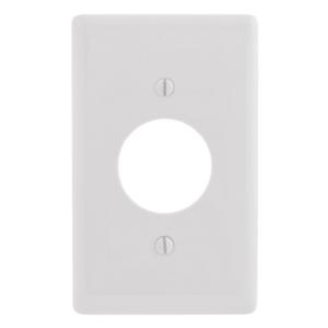 HUBBELL WIRING DEVICE-KELLEMS NPJ7W Wallplate, Nylon, Mid-Sized, 1-Gang, 1.40 Inch Opening, White | BC8JVZ