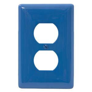 HUBBELL WIRING DEVICE-KELLEMS NPJ8BL Wandplatte, Nylon, mittelgroß, 1-fach, 1 Duplex, blau | BC9HZJ