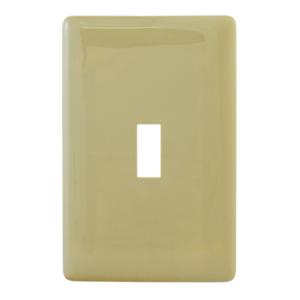 HUBBELL WIRING DEVICE-KELLEMS NPS1I Wallplate, Thermoplastic, 1-Gang, Snap-On, 1 Toggle Opening, Ivory | BD3YCQ