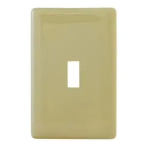 HUBBELL WIRING DEVICE-KELLEMS NPS1I Wallplate, Thermoplastic, 1-Gang, Snap-On, 1 Toggle Opening, Ivory | BD3YCQ