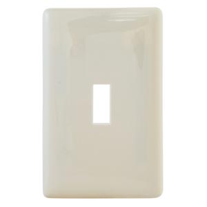 HUBBELL WIRING DEVICE-KELLEMS NPS1LA Wallplate, Thermoplastic, 1-Gang, Snap-On, 1 Toggle Opening, Light Almond | BD4DHB