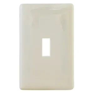 HUBBELL WIRING DEVICE-KELLEMS NPS1LA Wallplate, Thermoplastic, 1-Gang, Snap-On, 1 Toggle Opening, Light Almond | BD4DHB