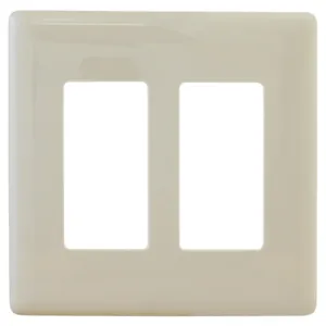 HUBBELL WIRING DEVICE-KELLEMS NPS262LA Wallplate, 2-Gang, Decorator Opening, Snap-On, Light Almond | BD4ACT