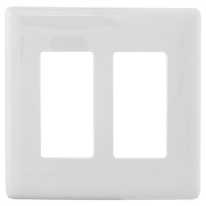 HUBBELL WIRING DEVICE-KELLEMS NPS262W Wandplatte, 2-fach, Dekoröffnung, einrastbar, weiß | BD3NXF