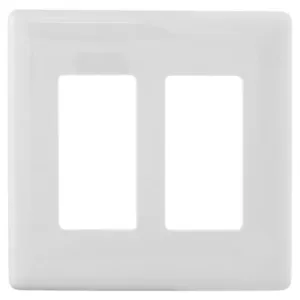 HUBBELL WIRING DEVICE-KELLEMS NPS262W Wallplate, 2-Gang, Decorator Opening, Snap-On, White | BD3NXF