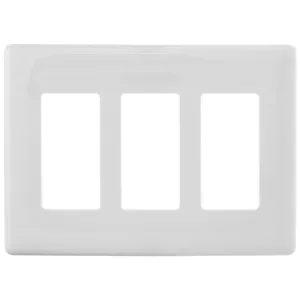 HUBBELL WIRING DEVICE-KELLEMS NPS263W Wallplate, 3-Gang, Decorator Opening, Snap-On, White | BD3RET