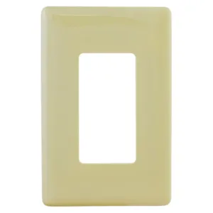 HUBBELL WIRING DEVICE-KELLEMS NPS26I Wallplate, 1-Gang, Decorator Opening, Snap-On, Ivory | BD4BGE