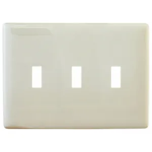 HUBBELL WIRING DEVICE-KELLEMS NPS3LA Wallplate, Thermoplastic, 3-Gang, 3 Toggle Openings, Light Almond | BD4CGE