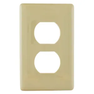 HUBBELL WIRING DEVICE-KELLEMS NPS8I Wallplate, Thermoplastic, 1-Gang, 1 Duplex Opening, Ivory | BD3XDU