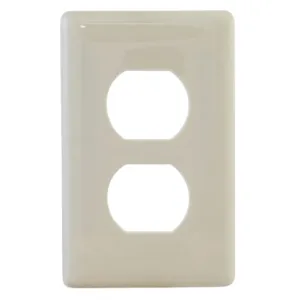 HUBBELL WIRING DEVICE-KELLEMS NPS8LA Wallplate, Thermoplastic, 1-Gang, 1 Duplex Opening, Light Almond | BD3PQK