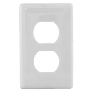 HUBBELL WIRING DEVICE-KELLEMS NPS8W Wallplate, Thermoplastic, 1-Gang, 1 Duplex Opening, White | BD4FXJ