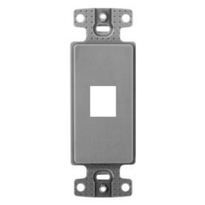 HUBBELL WIRING DEVICE-KELLEMS NS611GY Decorator Plate Keystone Frame, 1-Port, Gray | BD4FXK