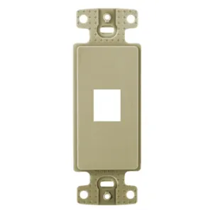 HUBBELL WIRING DEVICE-KELLEMS NS611I Decorator Plate Keystone Frame, 1-Port, Ivory | BD3QZF