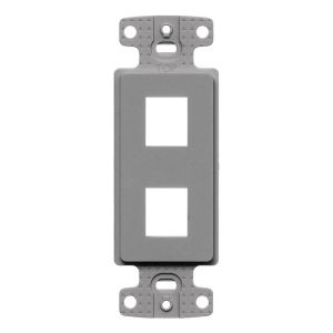HUBBELL WIRING DEVICE-KELLEMS NS612GY Plate Decorator Frame, Keystone, 2 Port, Gray | CE6PKQ