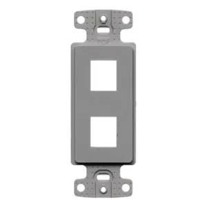 HUBBELL WIRING DEVICE-KELLEMS NS612GY Plate Decorator Frame, Keystone, 2 Port, Gray | CE6PKQ