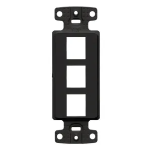 HUBBELL WIRING DEVICE-KELLEMS NS613BK Plate Decorator Frame, Keystone, 3 Port, Black | CE6PKV