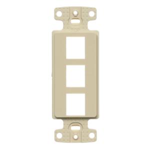 HUBBELL WIRING DEVICE-KELLEMS NS613I Plate Decorator Frame, Keystone, 3 Port, Electric Ivory | CE6PKX