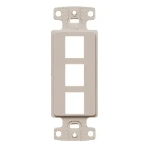 HUBBELL WIRING DEVICE-KELLEMS NS613LA Plate Decorator Frame, Keystone, 3 Port, Light Almond | CE6PKY