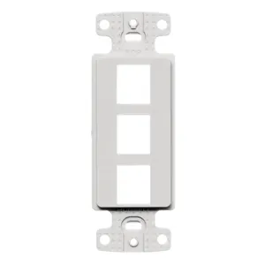 HUBBELL WIRING DEVICE-KELLEMS NS613W Plate Decorator Frame, Keystone, 3 Port, White | CE6PKZ