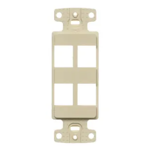 HUBBELL WIRING DEVICE-KELLEMS NS614I Plate Decorator Frame, Keystone, 4 Port, Electric Ivory | CE6PLC