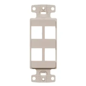 HUBBELL WIRING DEVICE-KELLEMS NS614LA Decorator Frame Plate, 4-Port, Light Almond | CE6PLD