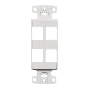 HUBBELL WIRING DEVICE-KELLEMS NS614W Plate Decorator Frame, Keystone, 4 Port, White | CE6PLE