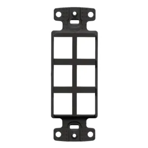 HUBBELL WIRING DEVICE-KELLEMS NS616BK Decorator Frame Plate, 6-Port, Black | CE6PLF