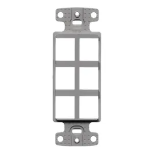 HUBBELL WIRING DEVICE-KELLEMS NS616GY Decorator Frame Plate, 6-Port, Gray | CE6PLG