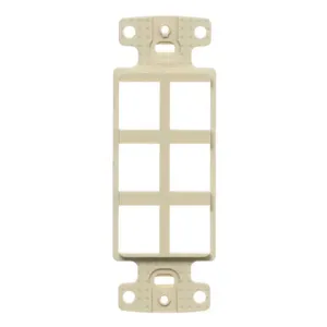 HUBBELL WIRING DEVICE-KELLEMS NS616I Plate Decorator Frame, Keystone, 6 Port, Electric Ivory | CE6PLH