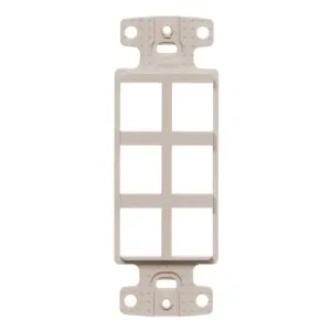 HUBBELL WIRING DEVICE-KELLEMS NS616LA Decorator Frame Plate, 6-Port, Light Almond | CE6PLJ