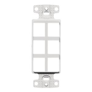 HUBBELL WIRING DEVICE-KELLEMS NS616W Plate Decorator Frame, Keystone, 6 Port, White | CE6PLK