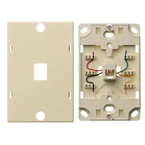 HUBBELL WIRING DEVICE-KELLEMS NS721I Wall Phone Plate, 6 Position 4 Conductor, 110 Block, Electric Ivory | CE6PTT