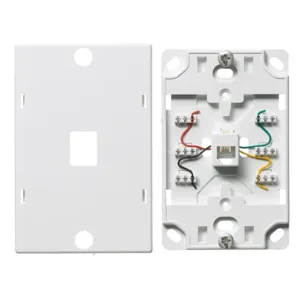 HUBBELL WIRING DEVICE-KELLEMS NS721W Wall Phone Plate, 6 Position 4 Conductor, 110 Block, White | CE6PTU