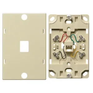 HUBBELL WIRING DEVICE-KELLEMS NS722I Wall Phone Plate, 6 Position 4 Conductor, Screw Terminal, Electric Ivory | CE6YLK