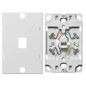 HUBBELL WIRING DEVICE-KELLEMS NS722W Wall Phone Plate, 6 Position 4 Conductor, Screw Terminal, White | CE6YLL