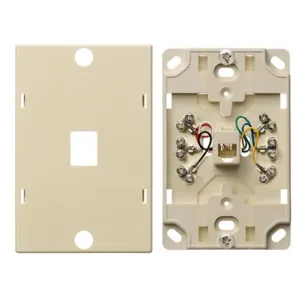 HUBBELL WIRING DEVICE-KELLEMS NS725I Wall Phone Plate, 6 Position 6 Conductor, Screw Terminal, Electric Ivory | CE6PTY