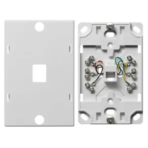 HUBBELL WIRING DEVICE-KELLEMS NS725W Wall Phone Plate, 6 Position 6 Conductor, Screw Terminal, White | CE6PTZ